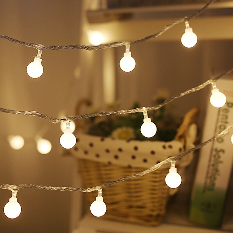 1.5M Led Balls Light String Balls String Lights Battery powered Decorative Lamp Chain Christmas trees Patio Garland outdoor