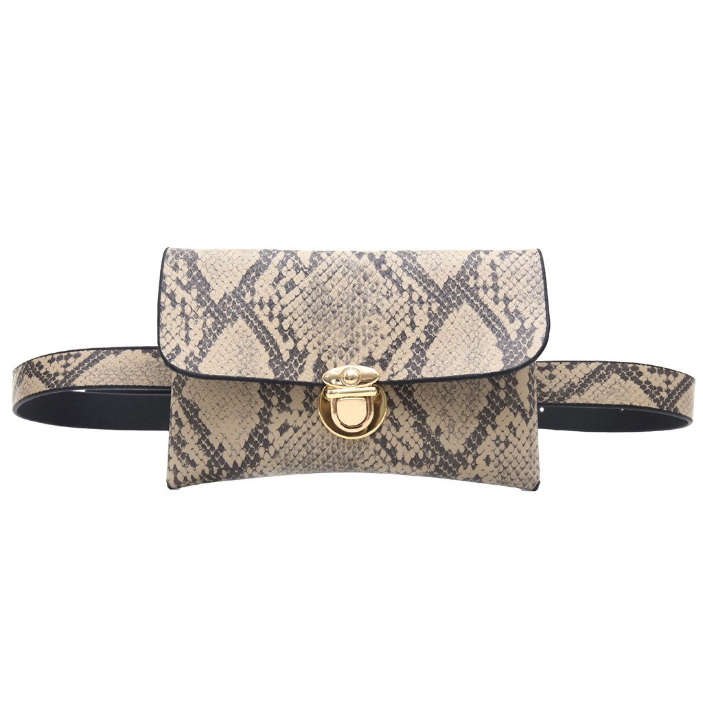 Сумка женская fanny Pack Frauen Taille Gürtel Tasche serpentin Jahrgang Taille Taschen Mädchen miserabel Beutel Telefon Leder Brust Packss 4: Beige