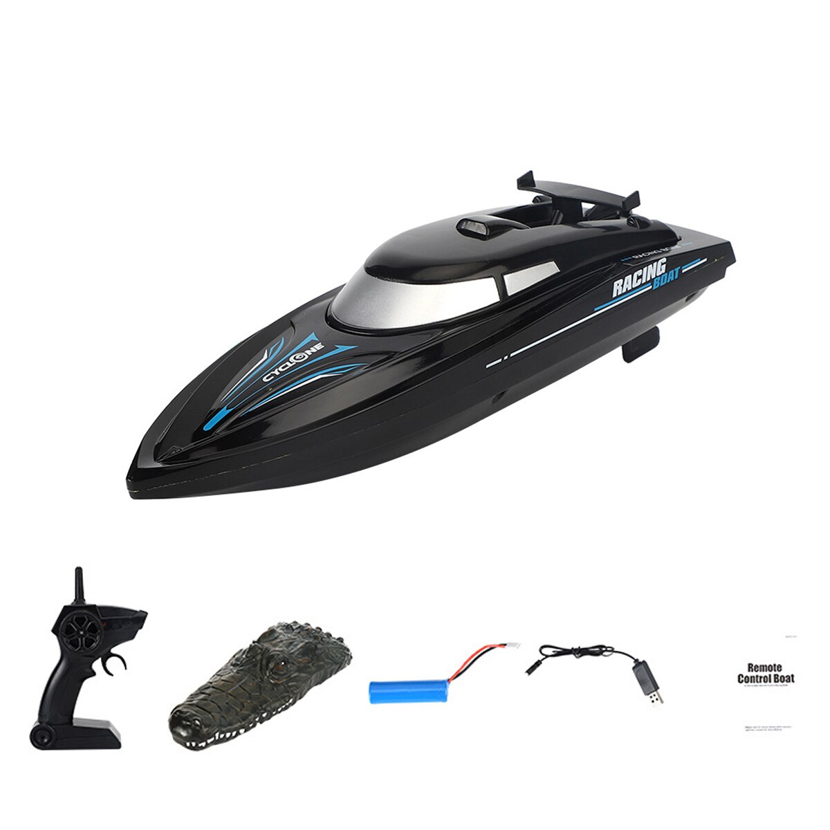 2.4G Wireless Remote Control Electric RC Boat Interesting Simulation Crocodile Head Vehicle Teenager Ship RC Toys For Kids