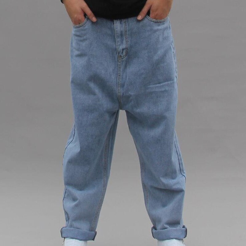 Lose Baggy Jeans männer Casual Denim Hosen Hip Hop Harem Jeans Hose Blau Schritt Denim Hosen Plus Größe 4XL