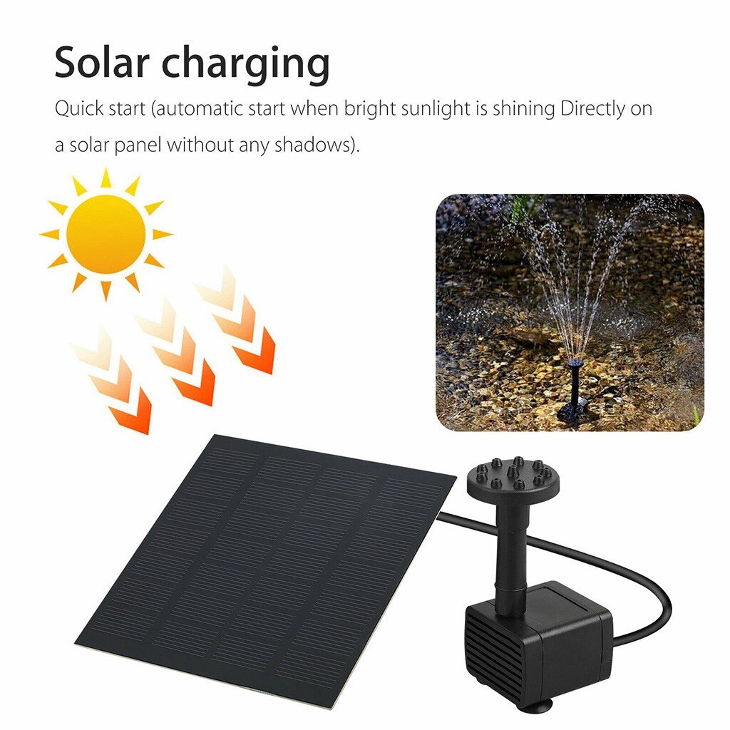 Mini Solar Power Water Fountain Garden Swim Pool Pond 30-60cm Outdoor Solar Panel Bird Bath Floating Water Fountain Pump Garden