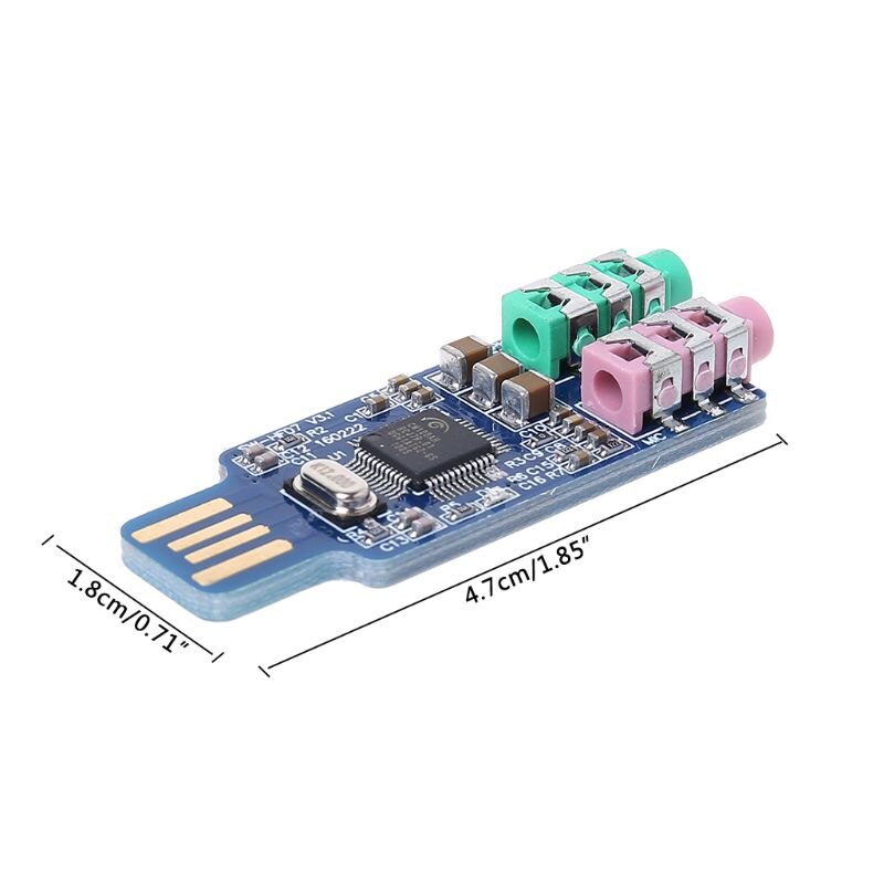 Novo cm108 usb drive placa de som livre computador portátil módulo placa de som externo
