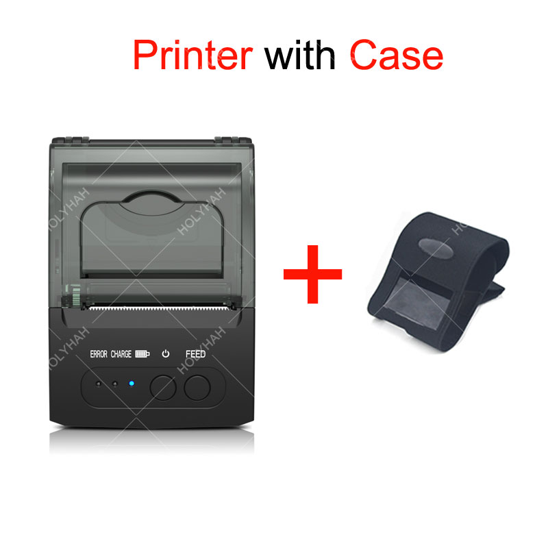 Draagbare Android Ios Bluetooth Bonprinter 58Mm Mini Pos Thermische Printer Met Lederen Riem Voor Zakelijke Esc/pos: Add Case