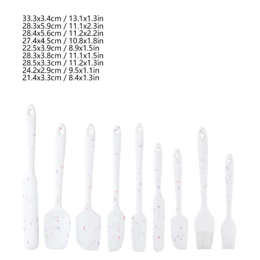 9 stk / sæt non-stick kage gør silikone skraber børste kit køkken diy bagning tilbehør bageværktøj