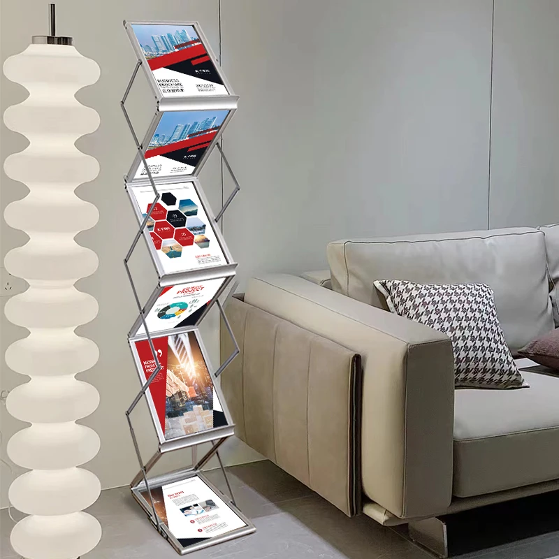 Foldbart magasinstativ, brochuredisplay til virksomheder, kontorhjemmebutik, bogopbevaringsstativ
