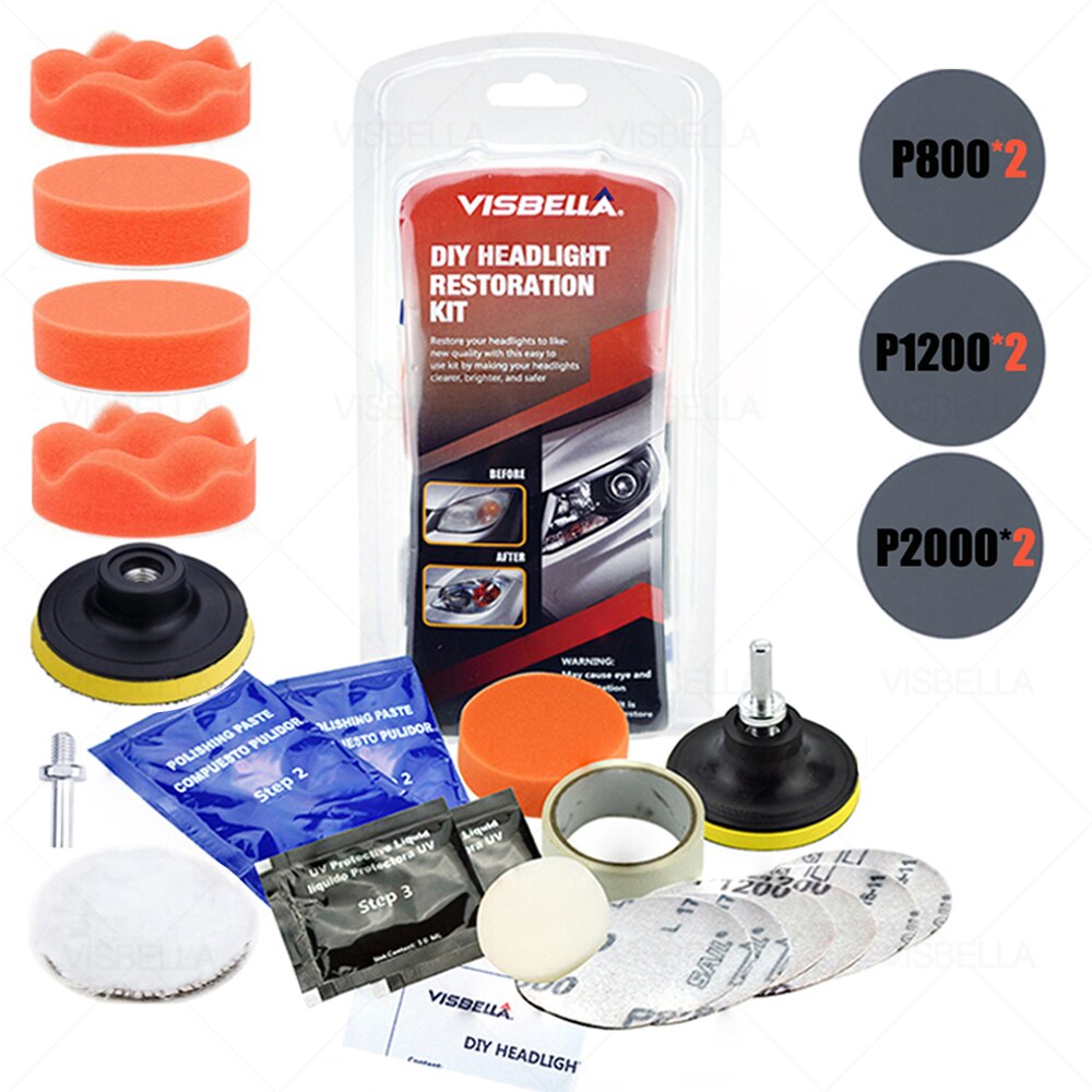Car Headlight Restoration Polishing Kits Headlamp Repair Kits Car light Lens Polish Polisher Cleaning Paste Refurbish Paint Care: Package 4