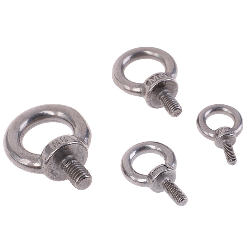 1pcs M4 M5 M6 M8 Eye Bolt Stainless Steel Marine Lifting Eye Bolt Ring Screw Loop Hole for Cable Rope Lifting