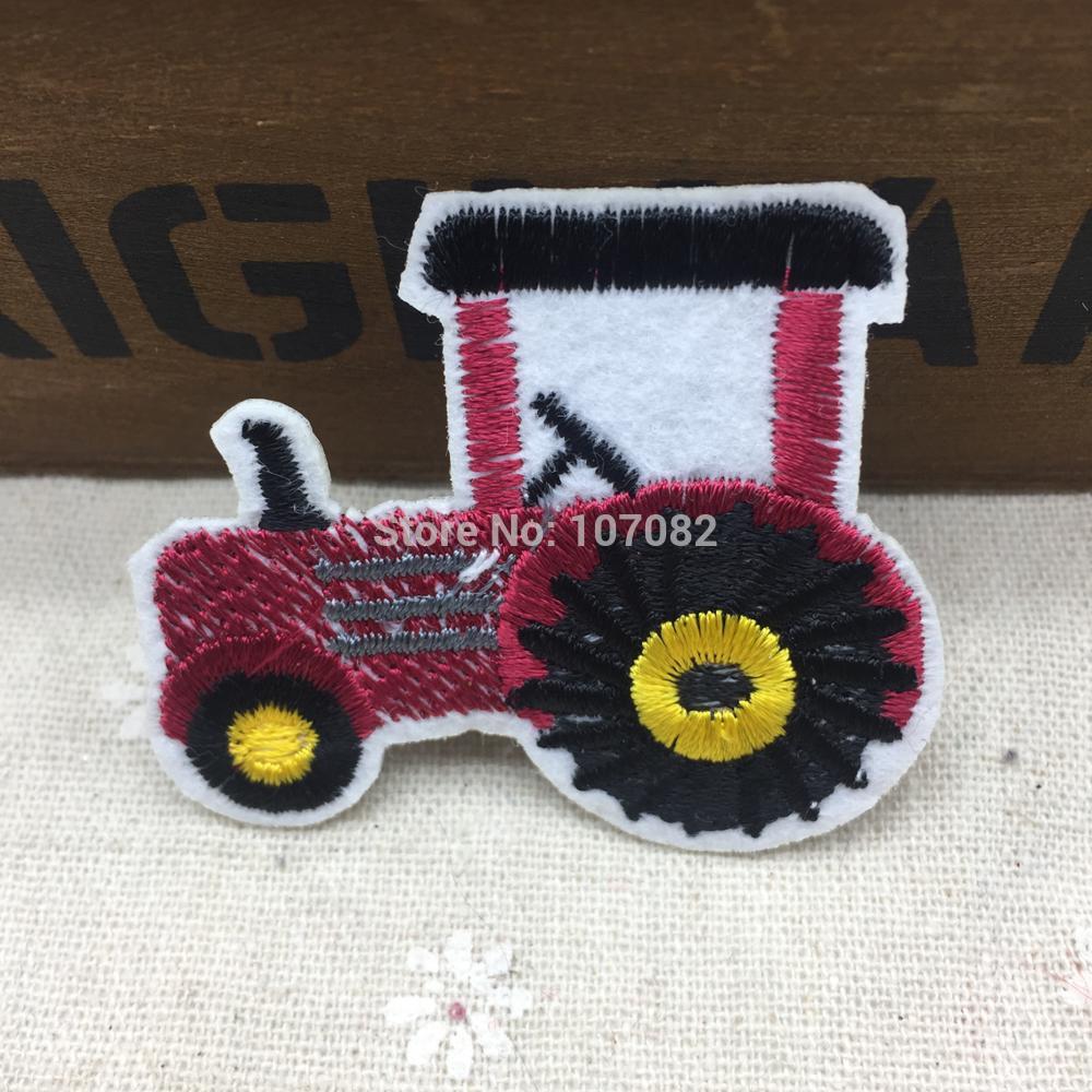 12pcs Mixed Truck Clothes Patch DIY Embroidered Tractor Patches Iron On Fabric Badges Sewing Stickers