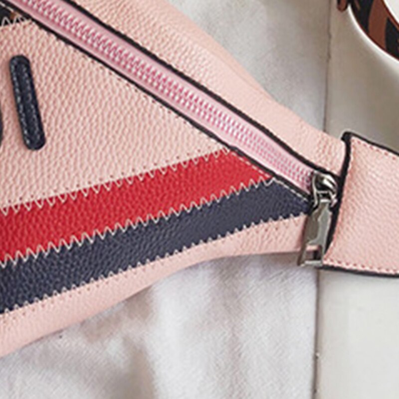 Saco de cintura feminina moda carta fanny pacote de couro do plutônio feminino cinto sacos de peito à prova dwaterproof água pacotes de cintura de banana bolso pequeno: pink