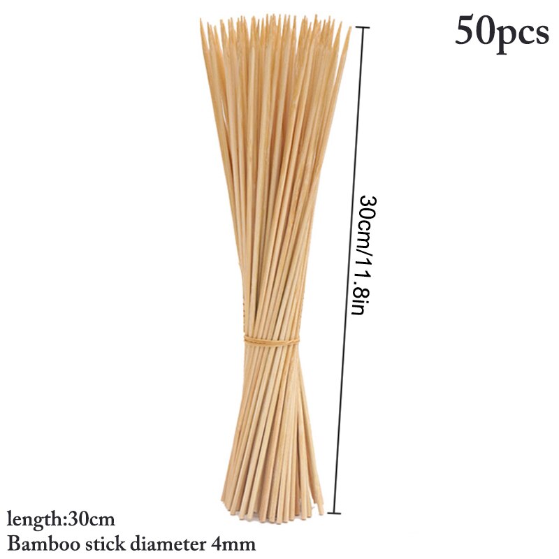 Barbecue Bamboo Skewers Disposable Natural Kebob Sticks Bamboo Roasting Skewers Party Buffet With Barbecue Tab BBQ Tools