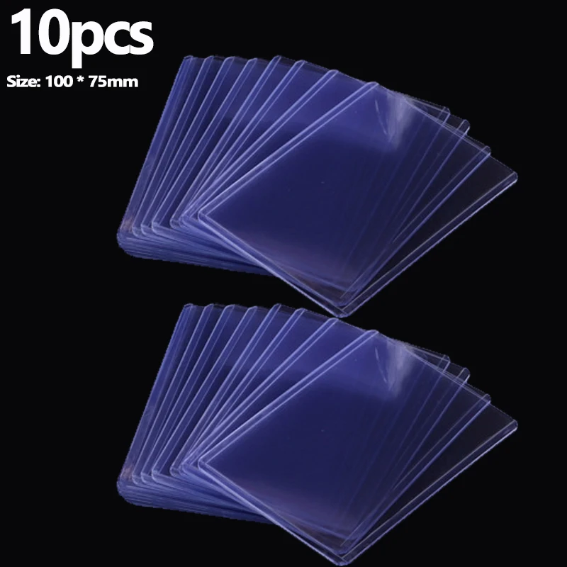 Fundas transparentes para tarjetas de juego, Protector exterior para tarjetas, fundas para carpetas de postales comerciales para tarjetas deportivas, para niños, 1-20 piezas: Color vino