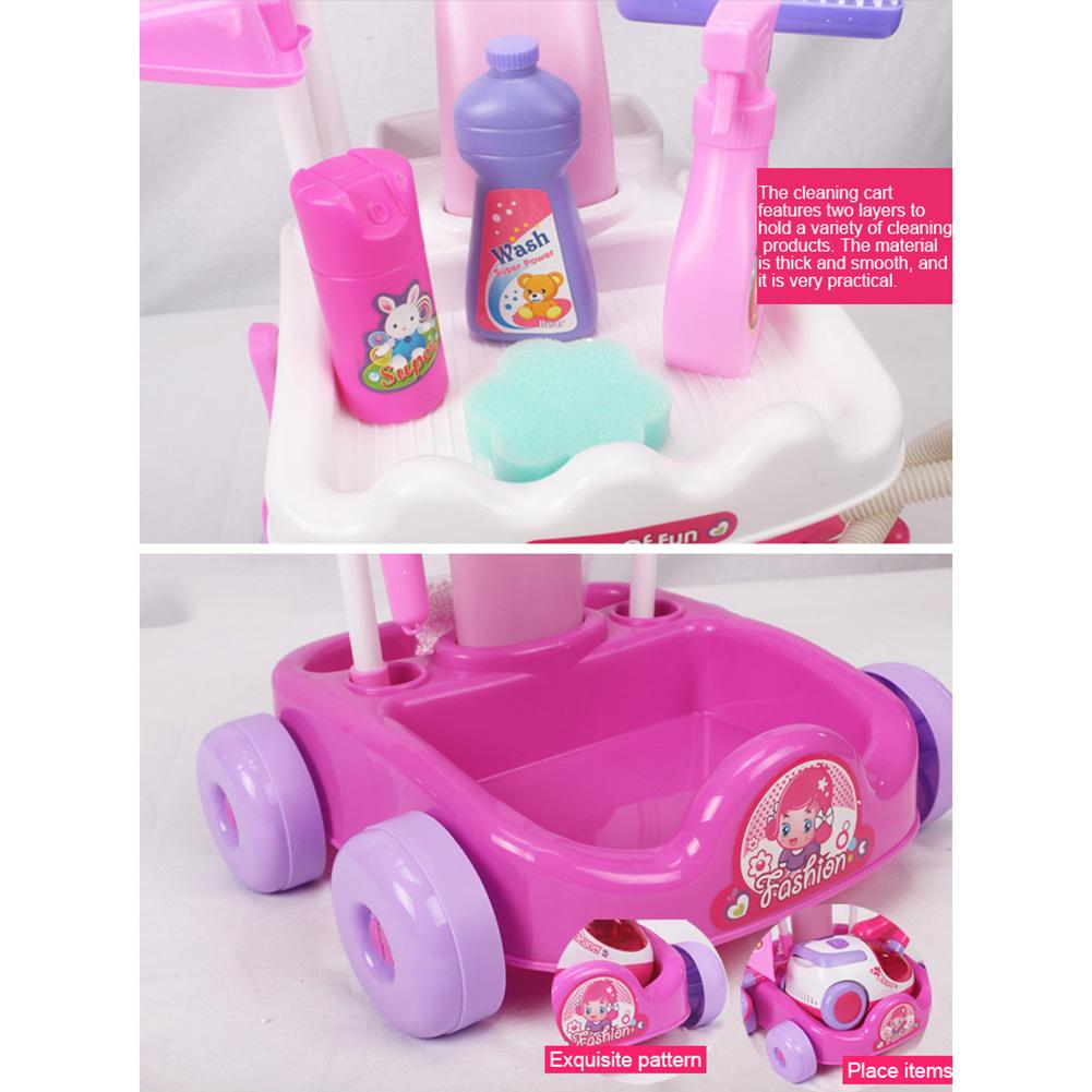 Rengøring af husholdningsapparater foregiver legesæt støvsuger rengøringsvogn børn rengøringsmateriel legetøj kost mopper børster