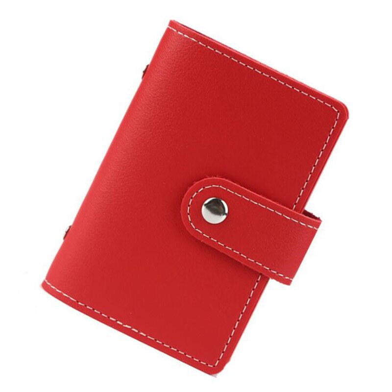 Roze Anti-Diefstal Id Credit Kaarthouder Mode Vrouwen 26 Kaarten Slim Pu Leather Pocket Case Portemonnee Portemonnee voor Vrouwen Mannen Vrouwelijke: Rood