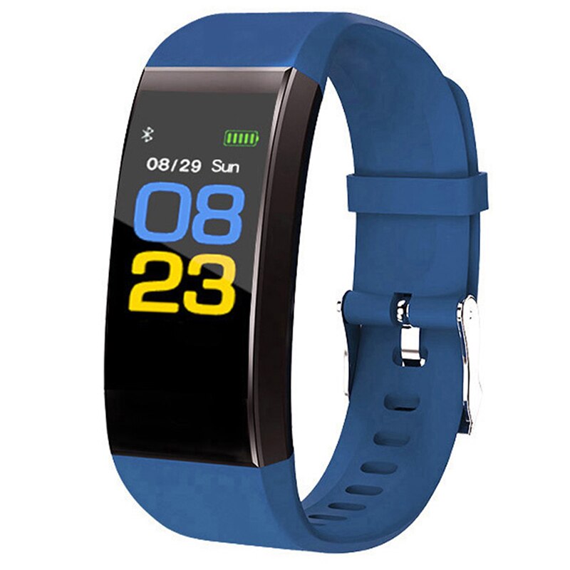 Til 115 plus smart ur bluetooth sport ure sundhed smart armbånd puls fitness skridttæller armbånd vandtæt ur: Blå