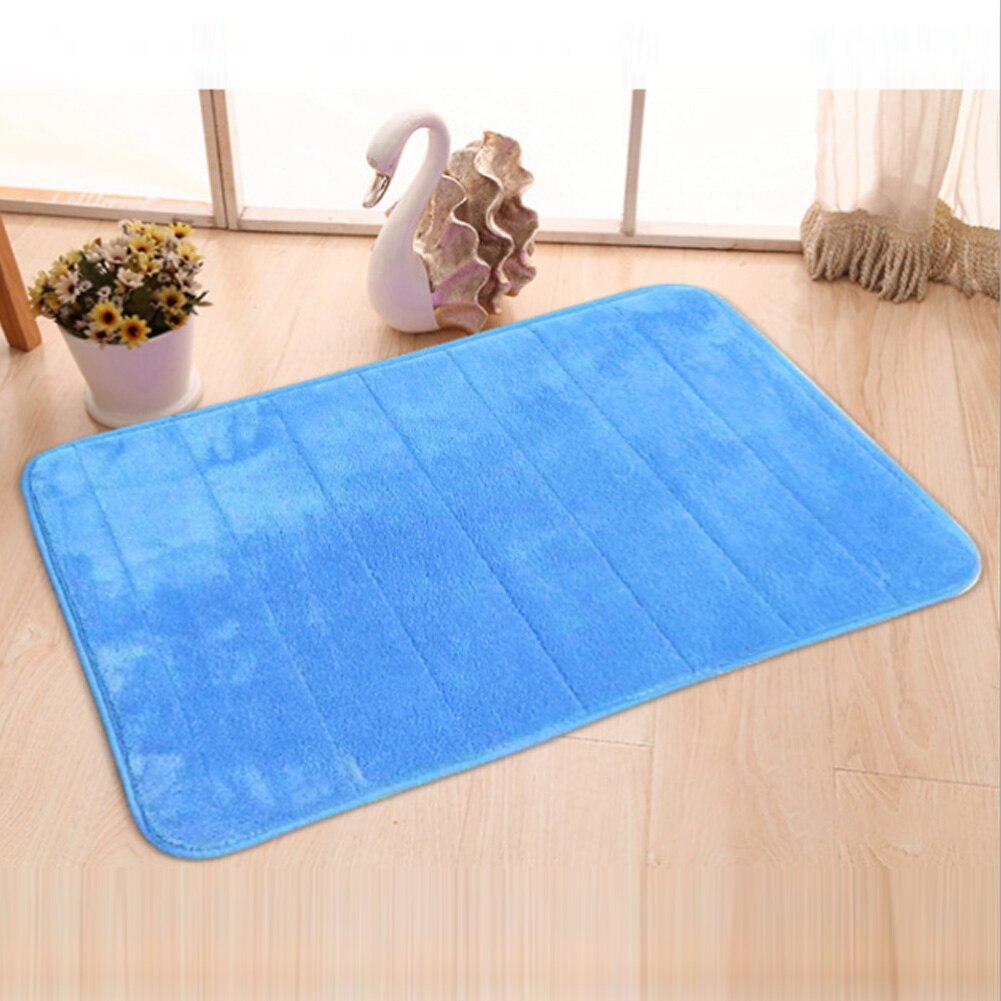Tapis de bain en mousse à mémoire | Tapis de sol épais, doux et fort, absorbant et antidérapant, pour salle de bains, JAN88: Blue  40cmx60cm