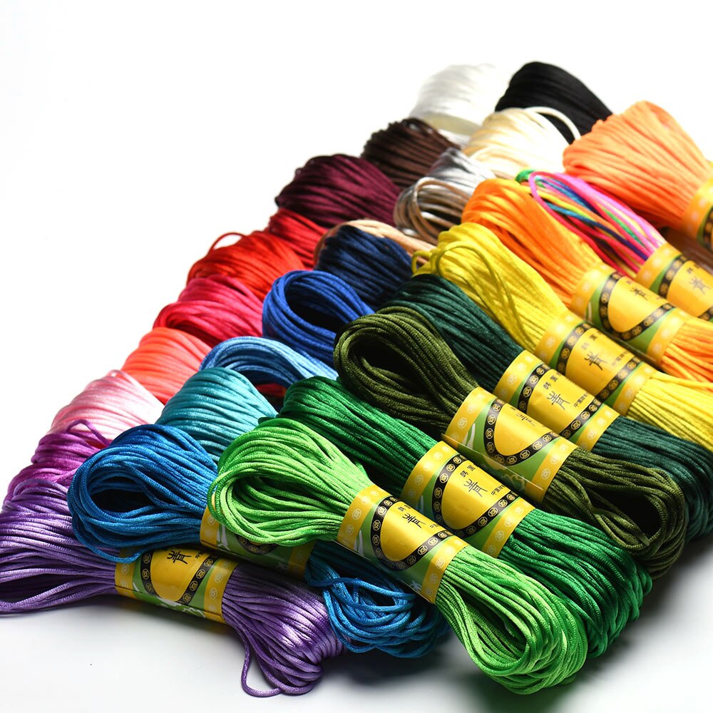 20 m 1,5 mm Satin--Nylon-Zierkordel, Rattail-Kordel, chinesischer Knoten