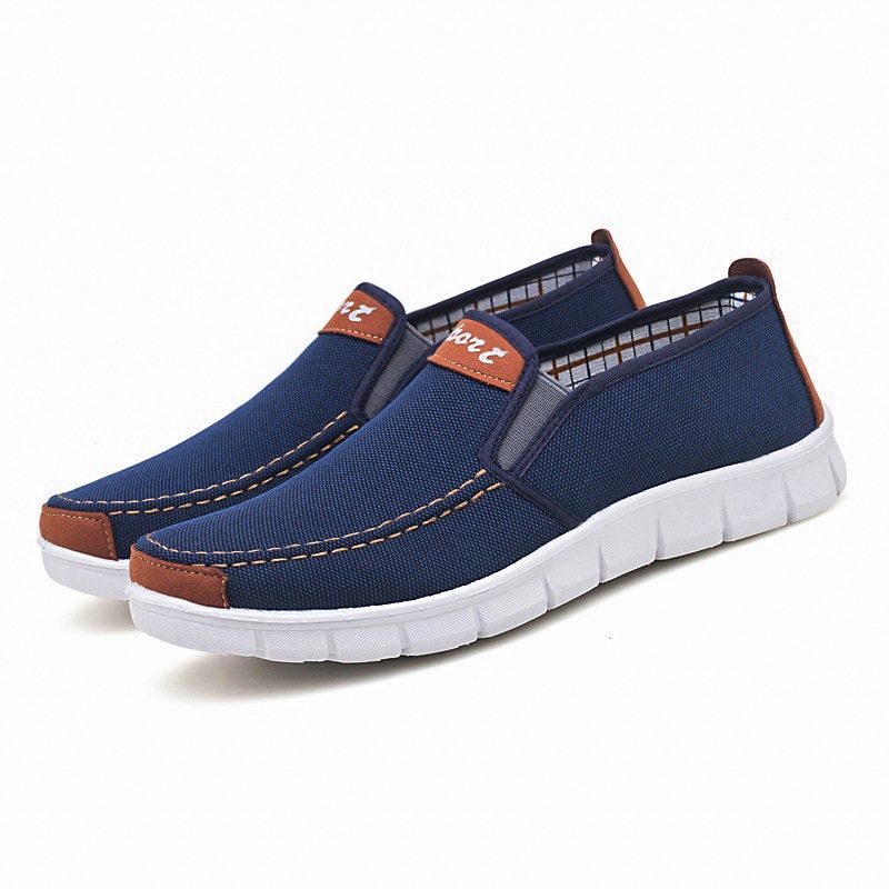 Heren canvas schoenen comfortabele canvas schoenen heren casual schoenen heren platte loafers schoenen heren zwart