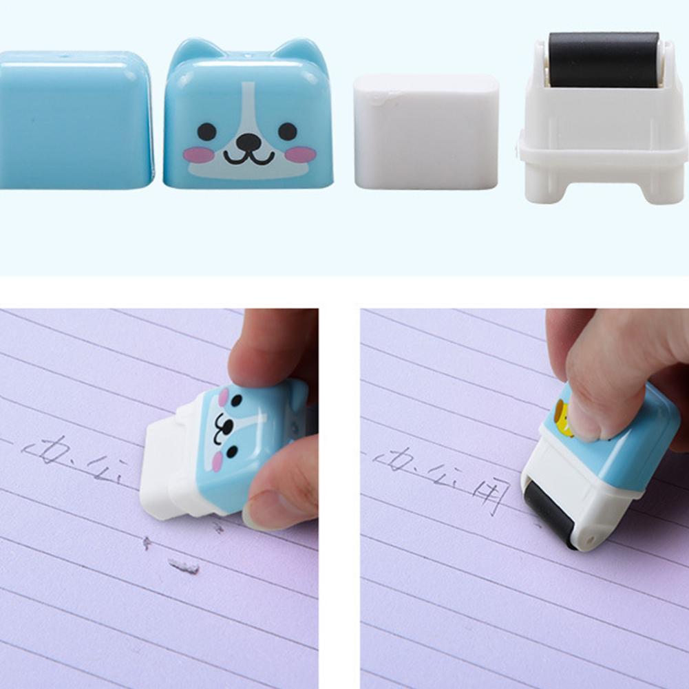 Goma de borrar con rodillo, goma bonita de dibujos animados, Material de papelería Kawaii para estudiantes, para niños, Material de corrección Escolar, Material Escolar para oficina A1P8