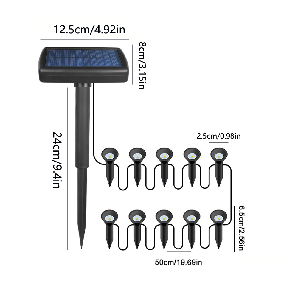 Tuinverlichting – Buitenverlichting – Wandverlichting – Set Van 4 Stuks Solar Zonne Energie Zwart