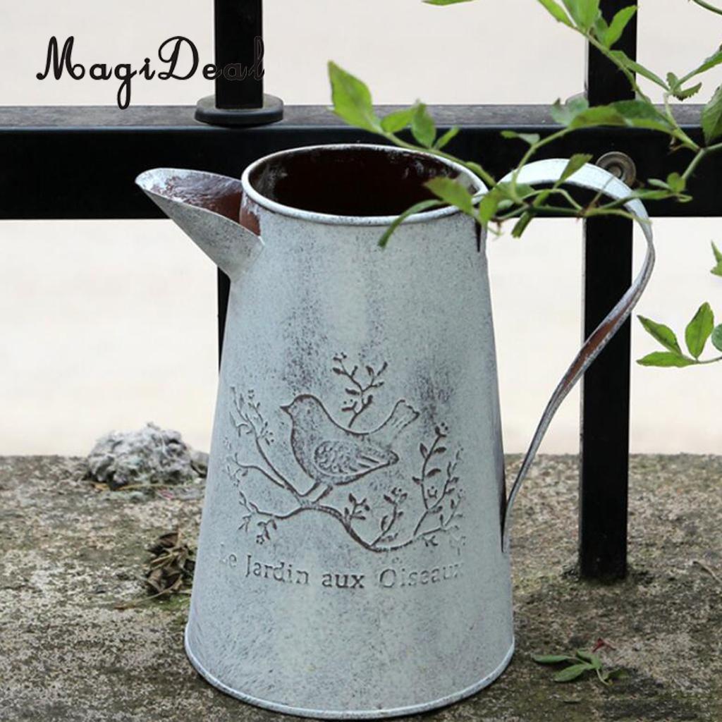 Maceta de jardín, maceta, maceta, cubo para flores, hierro galvanizado, Shabby Chic: 04