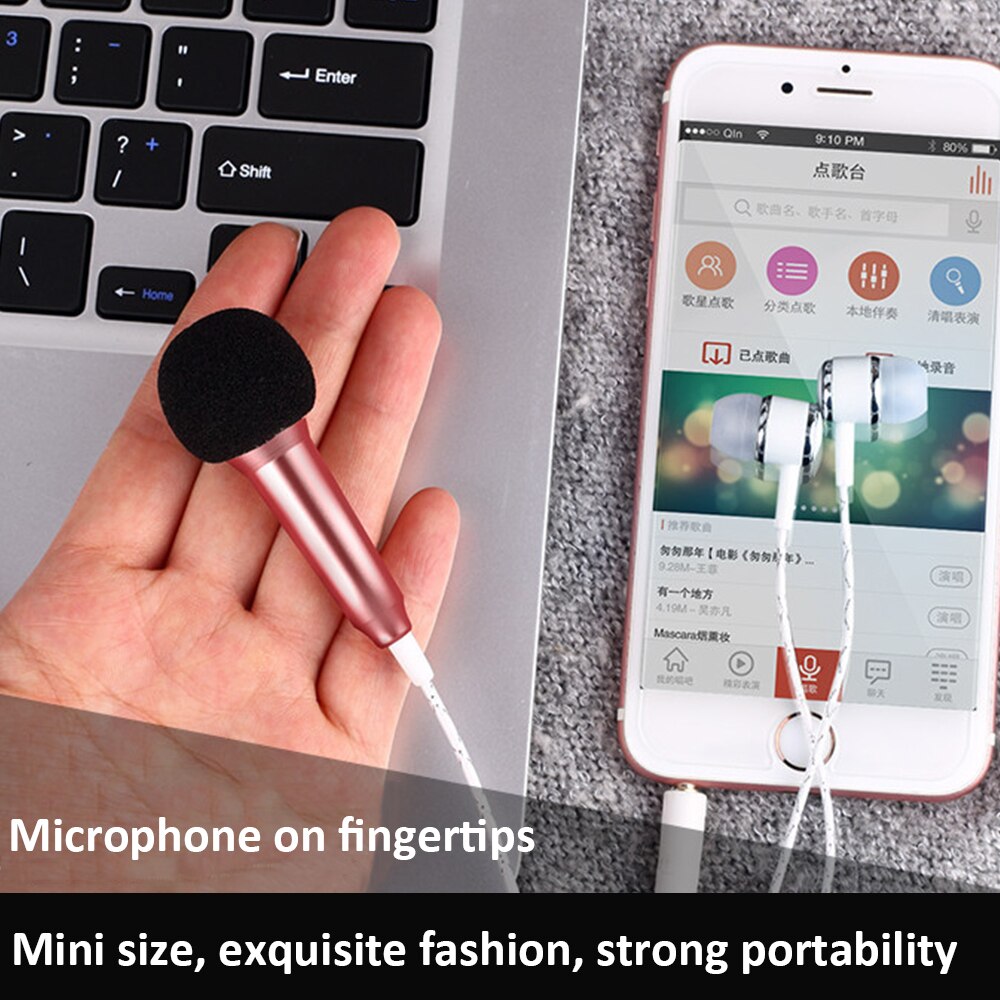 Portable 3.5mm Stereo Studio Mic KTV Karaoke Mini Microphone For Cell Phone Headphones With Microphone USB Mini Microphone