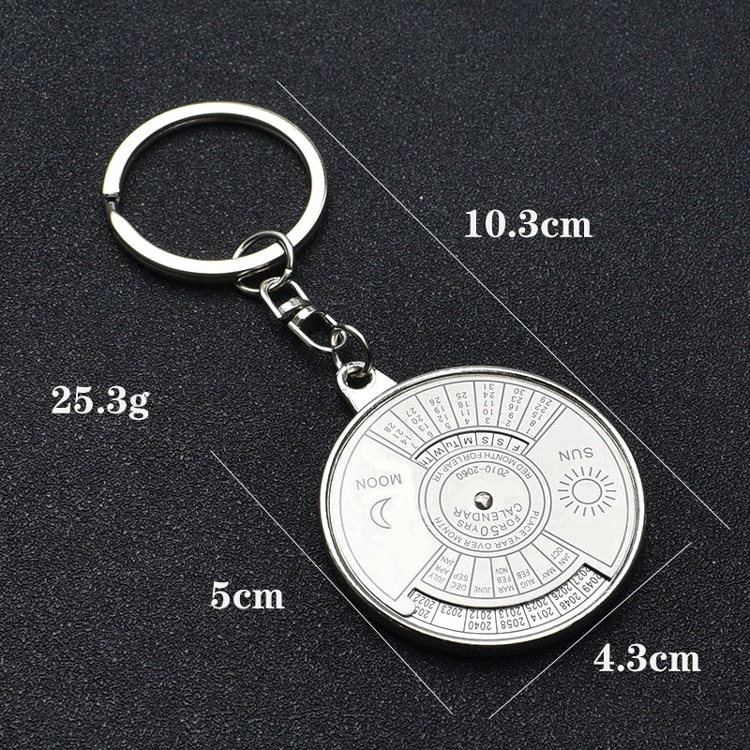 50 Jaar Super Perpetual Calendar Sleutelhanger Flesopener Ringen Astrologie Sleutelhanger Party Sleutelhouder Sieraden