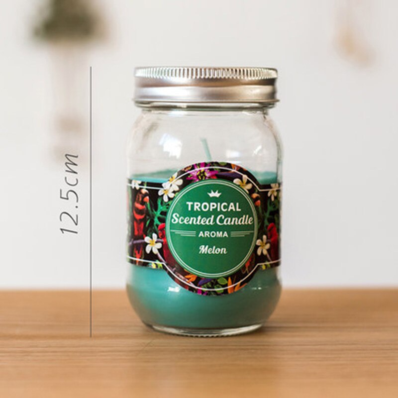 Anlage Glas Öl Kerze Aroma Romantische Kerze Rauchfreien Tasse Krug Party Wachs Geburtstag Duft Kerzen Startseite Dekoration QLB090: Cantaloup-Melone groß