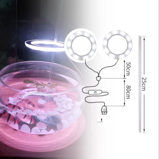 Usb engel ring phytolamp til planter led lampe fuld-spektrum sol-lignende indendørs husstand blomst vokse lys: Hvid / Enkelt hoved
