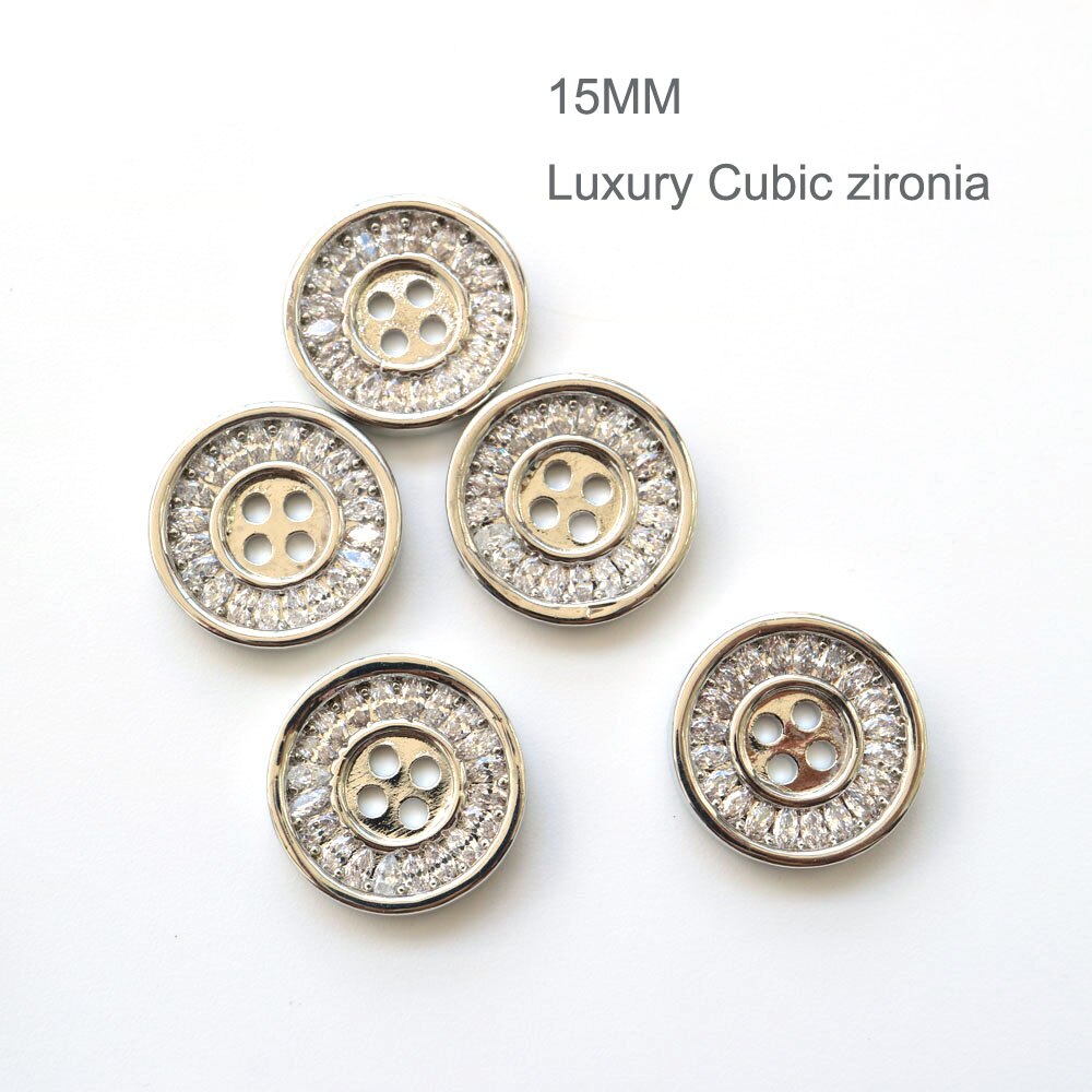 5pc/lot DIY Luxury crystal buttons Cubic zirconia button for coat shirts Decorative CZ sewing buttons for cashmere Knit cardigan: CX-061-1