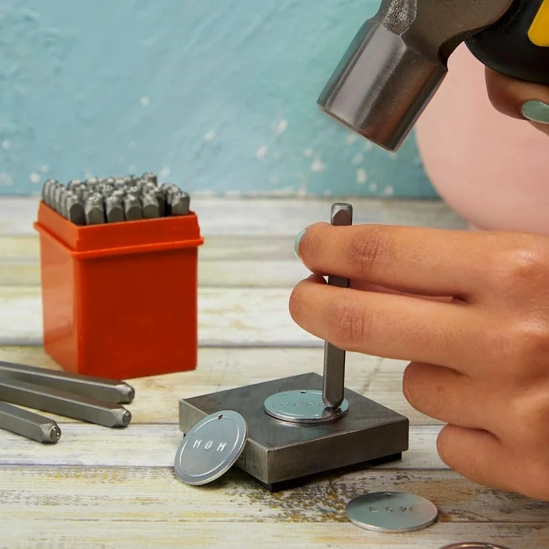 Metalen stempels voor het maken van sieraden, ponsstempels, leer hout, leer, doe-het-zelf, beginners en professionals, 6 mm, 1/4"