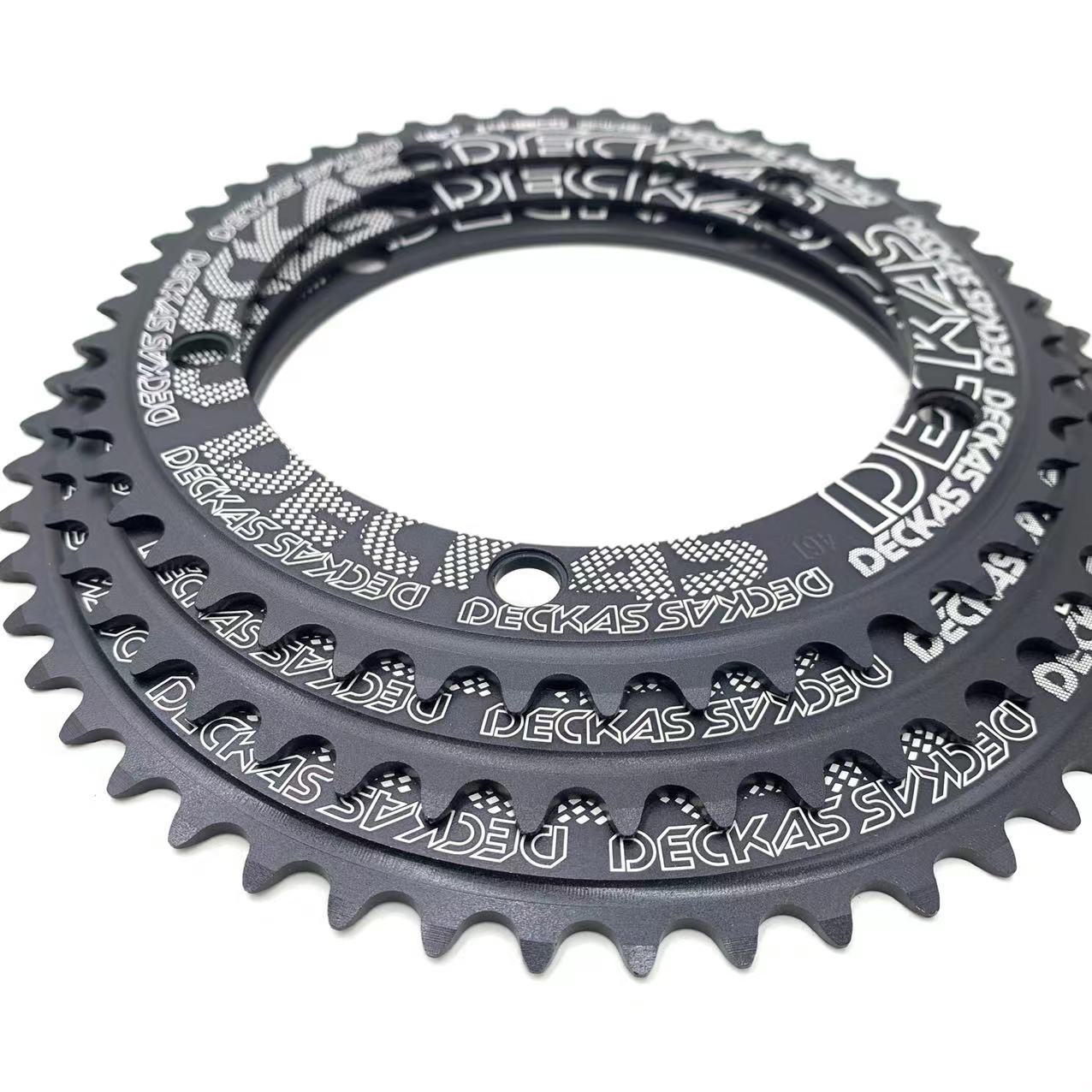 Deckas-piñón fijo para bicicleta de pista, rueda dentada especial de una sola velocidad, 144BCD, fixie, anillo de cadena redondo 44T-58T, diente 144 bcd