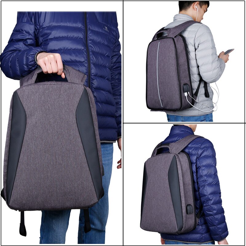 XQXA 17.3 "Slim Laptop Rugzak Vrouwen/Mannen Zakelijke Tassen met Usb-poort Opladen Waterbestendig Schooltas voor College rugzakken