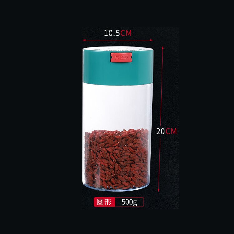 Verzegelde plastic blikken, vacuüm koffiebonen blikken, thee blikken, bewaarblikken, transparante verzegelde fruitpoederdoos: Medium