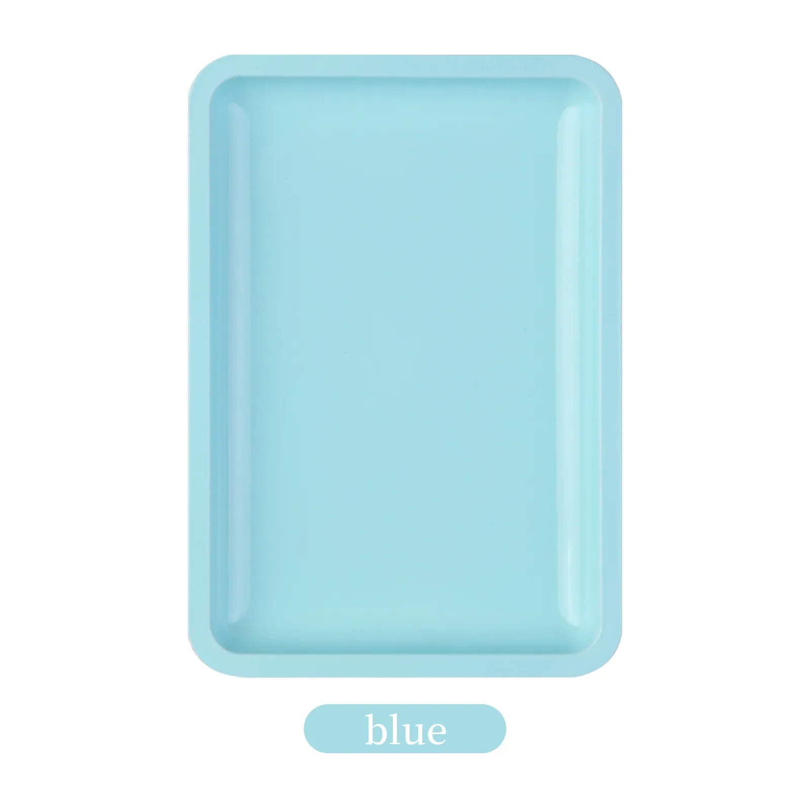 Bandeja de almacenamiento de cosméticos de acero inoxidable, placa para manicura, pinzas, cortaúñas, contenedor de bolígrafos, herramientas cuadradas para uñas postizas: Gris oscuro