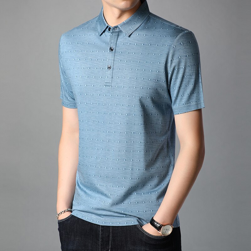 Heren zomer katoenen polo zakelijke kleding heren casual fit kleding korte mouwen