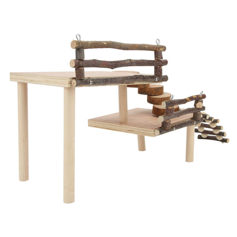 Hamster Wooden Playground Small Pet Wooden Platform 2 Layer for Hamster