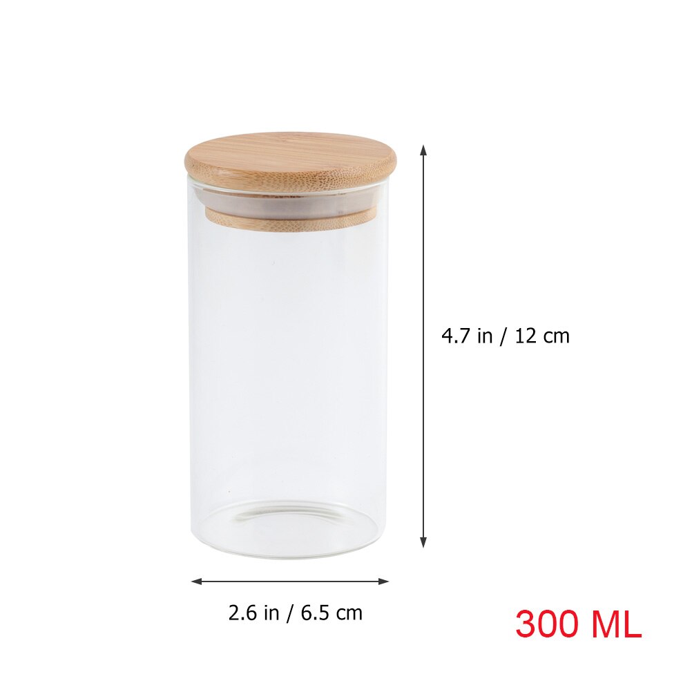 Glass Jar Sealed Cans with Lid Kitchen Food Storage Bottles Mason Spice Jars Candy Storage Container Tea Box Kitchen Storage Can: 300ml Glass Jar