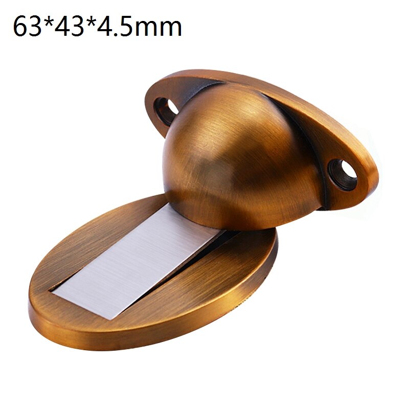 Rvs Deurstopper Slaapkamer-Collision Sterke Magnetische Aluminium Onzichtbare Deur Stop Elektromagnetische Deur 1Pc: yellow  With screws