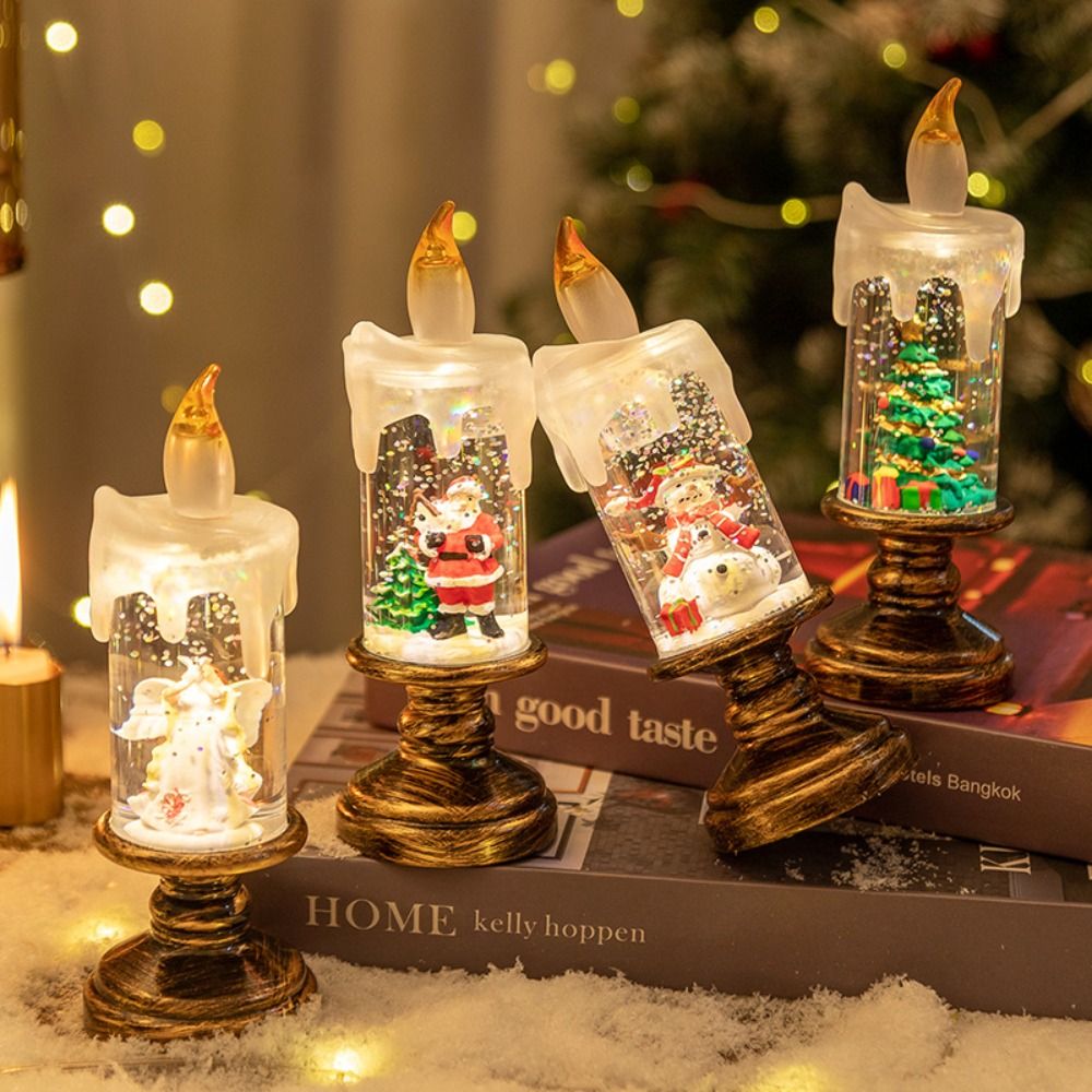 Leuchtende Weihnachten LED Kerzen Lichter Glitz... – Grandado