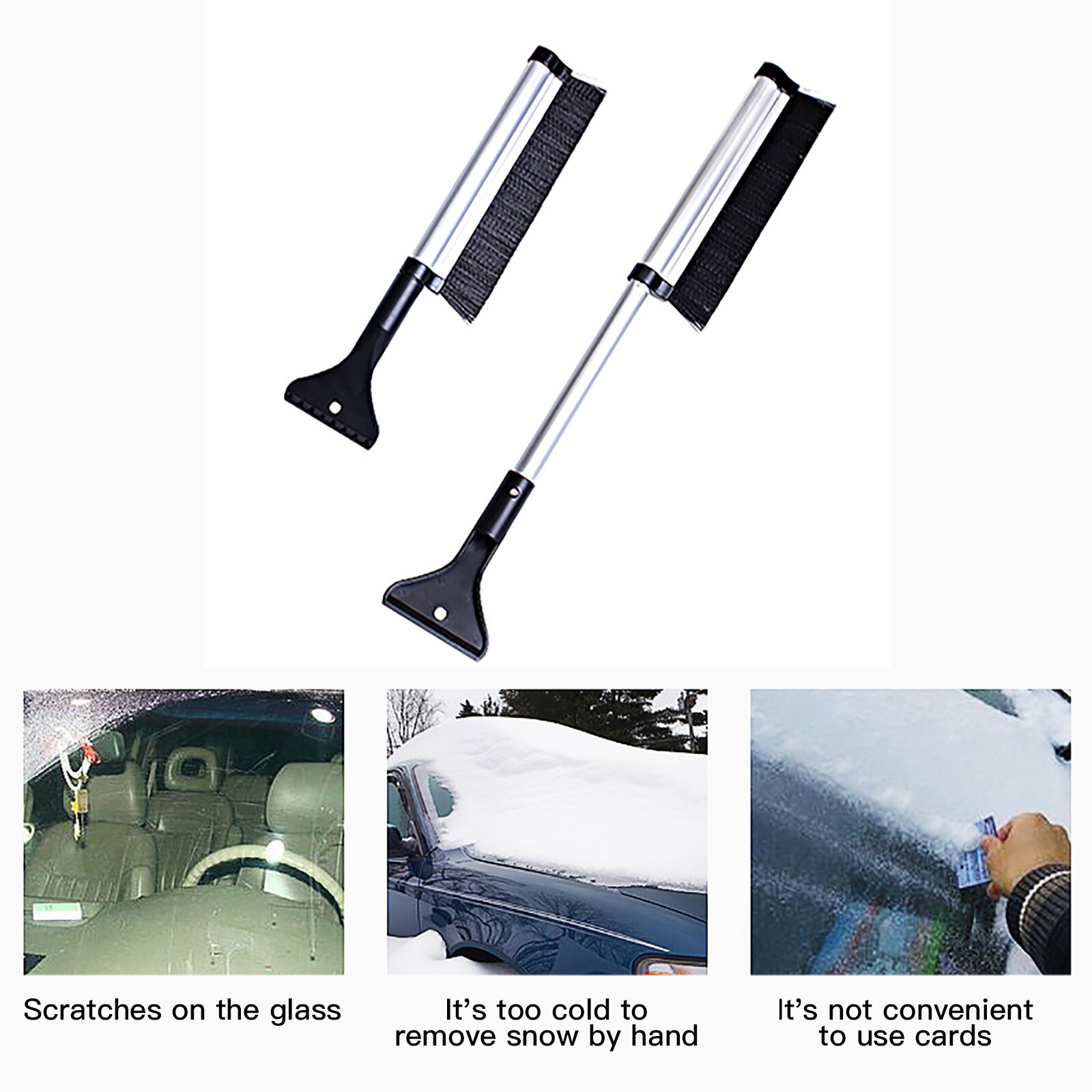 Sneeuwschuiver auto sneeuwschuiver sneeuwborstel winter ijskrabber ijskrabber voor de winter dubbel gebruik schep auto sneeuw- en ijsverwijderaar