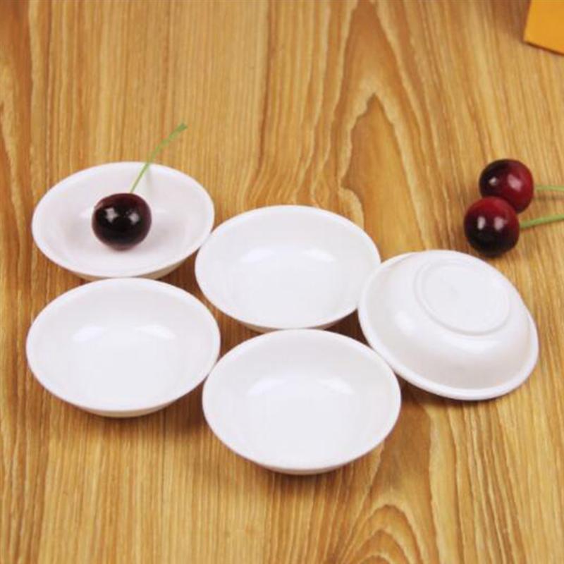 10pcs White Food Sauce Dish Plastic Sauce Dishes Food Dipping Bowls Break-Resistant Seasoning Dish Saucer Appetizer Plates