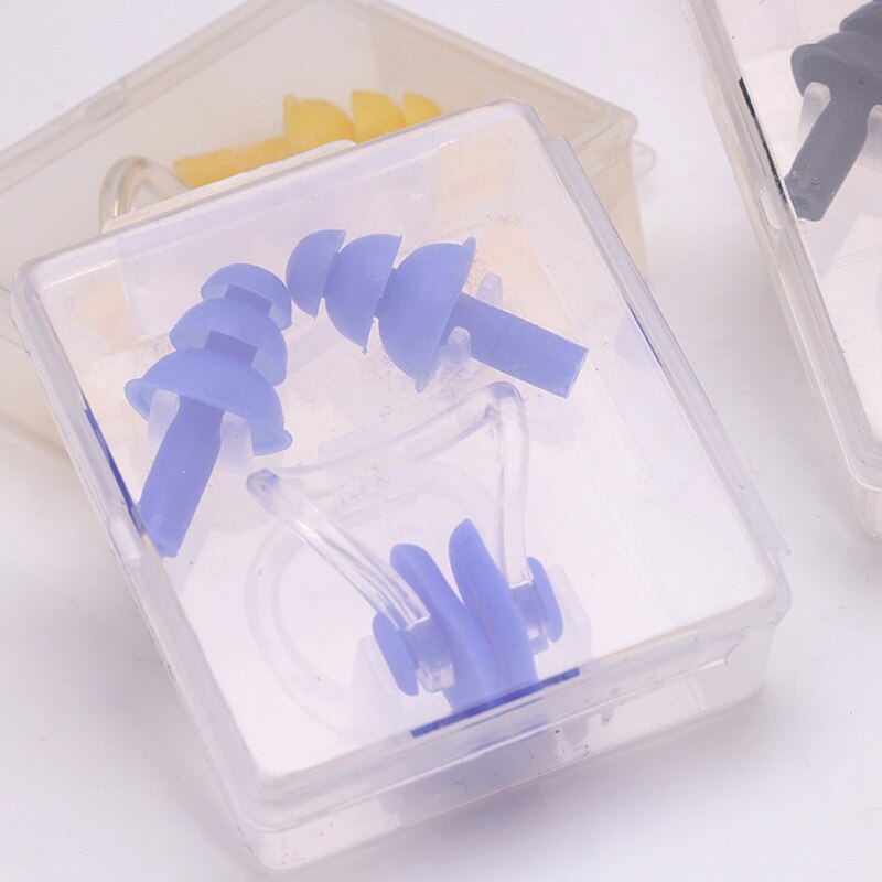 Twee in een, 5 Kleuren Soft Silicone Zwemmen Set Waterdicht Nose Clip + Ear Plug Oordopje Nuttig