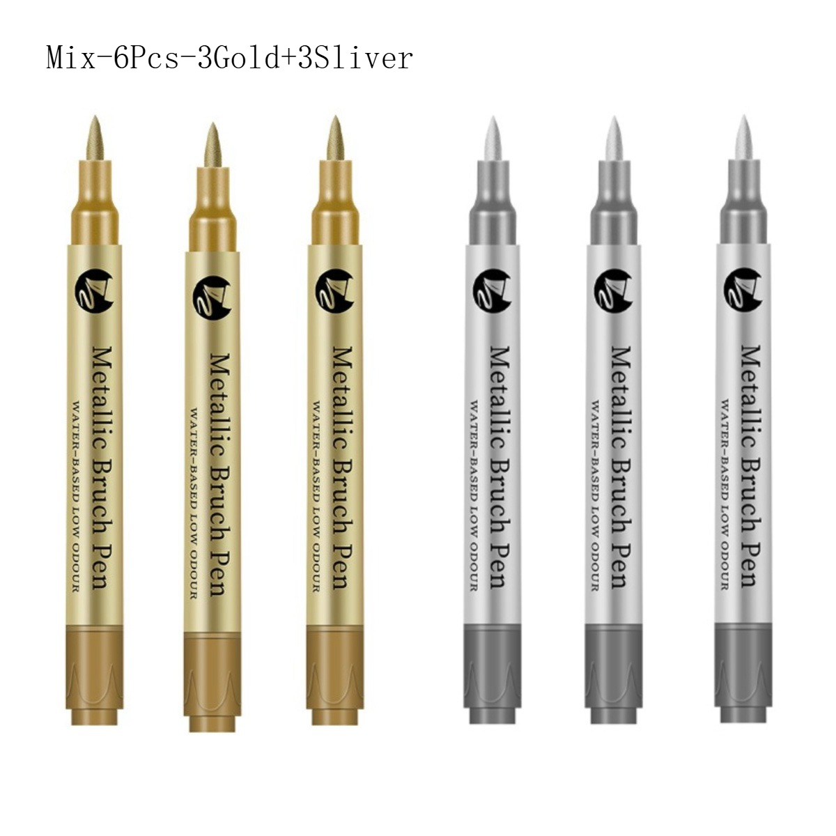 1/2/6/12 Stuks Art Markers Goud/Sliver 1-4MM Pen Tip Hervulbare Inkt Waterdicht voor Schilderen Wielnaaf Kleur Reparatie Schoolbenodigdheden: Blauw