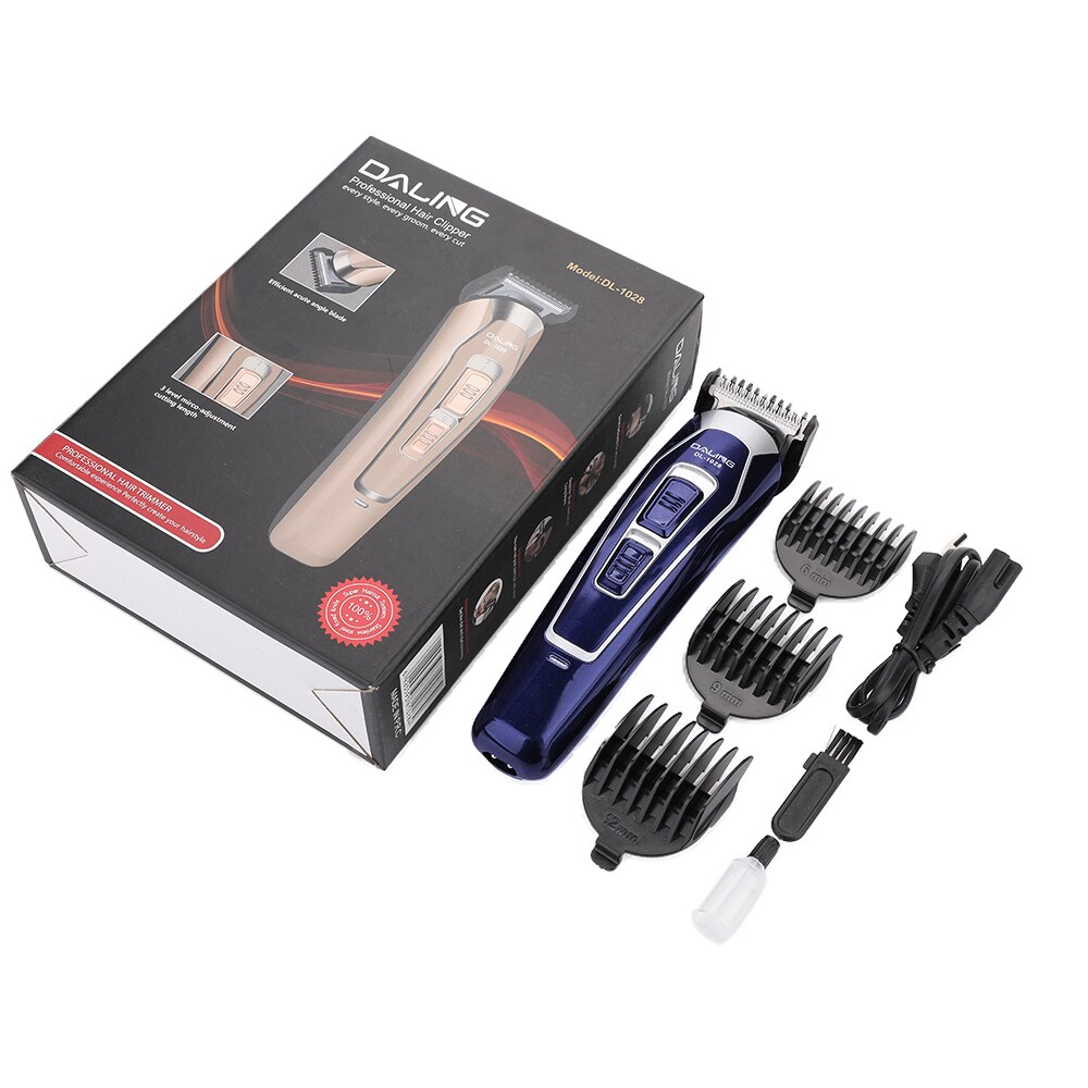 SHINON Hair Clipper Set Barber Hair Trimmer Electric Clipper Razor Shaver Beard Trimmer Men Shaving Machine Cutting Nose Trimmer: EU Dark blue