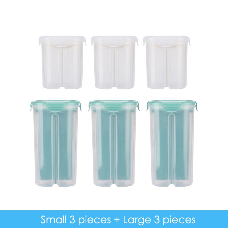 Plastic Container Storage Kitchen Food Storage Container Separator Box Cans Jar with Cover Rotatable Large Capacity Jars R2021