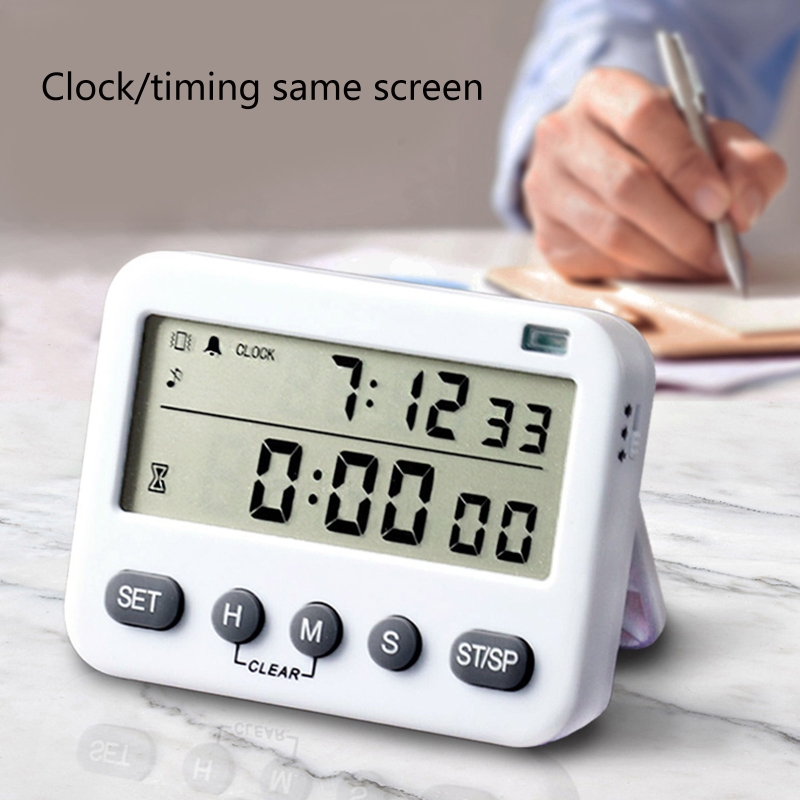 YS-218 Digital Timer 100 Hour Dual Count Down and Count Up Kitchen Timer with Magnet Hanging Bracket Large LCD Display My06 21