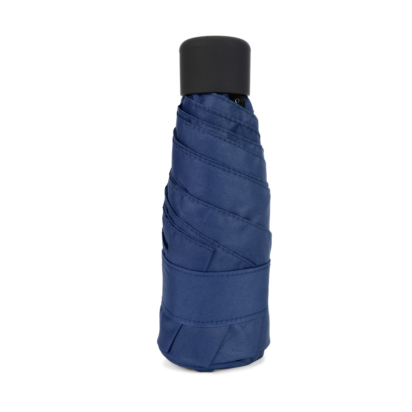 Sombrilla pequeña plegable de 5 pliegues para mujer, Mini paraguas portátil de bolsillo, nti-uv, impermeable, de viaje, cápsula, sombrilla de bolsillo: Azul marino