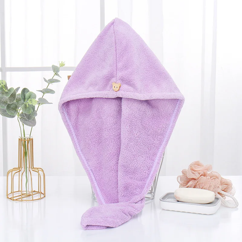 Magic sneldrogende microvezel haarhanddoek sneldrogende drogerhanddoek dames wikkelhoofdabsorptie waterbadhoed: Paars