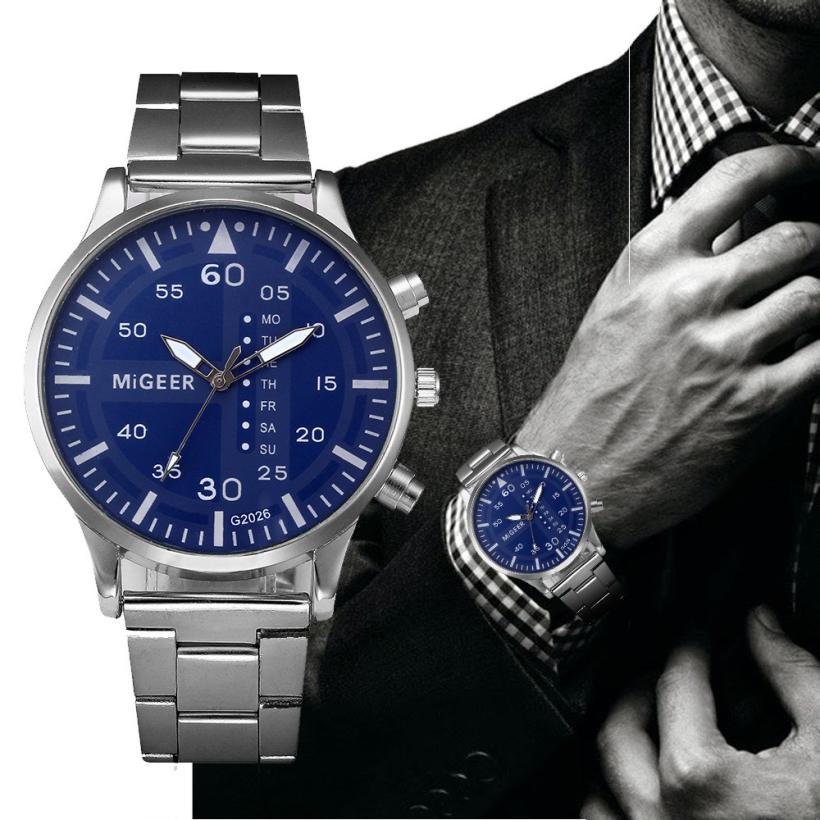 Business Mannen Horloges Quartz Mannelijke Horloges Delicate Mannen Crystal Rvs Analoge Quartz Horloge Armband # D
