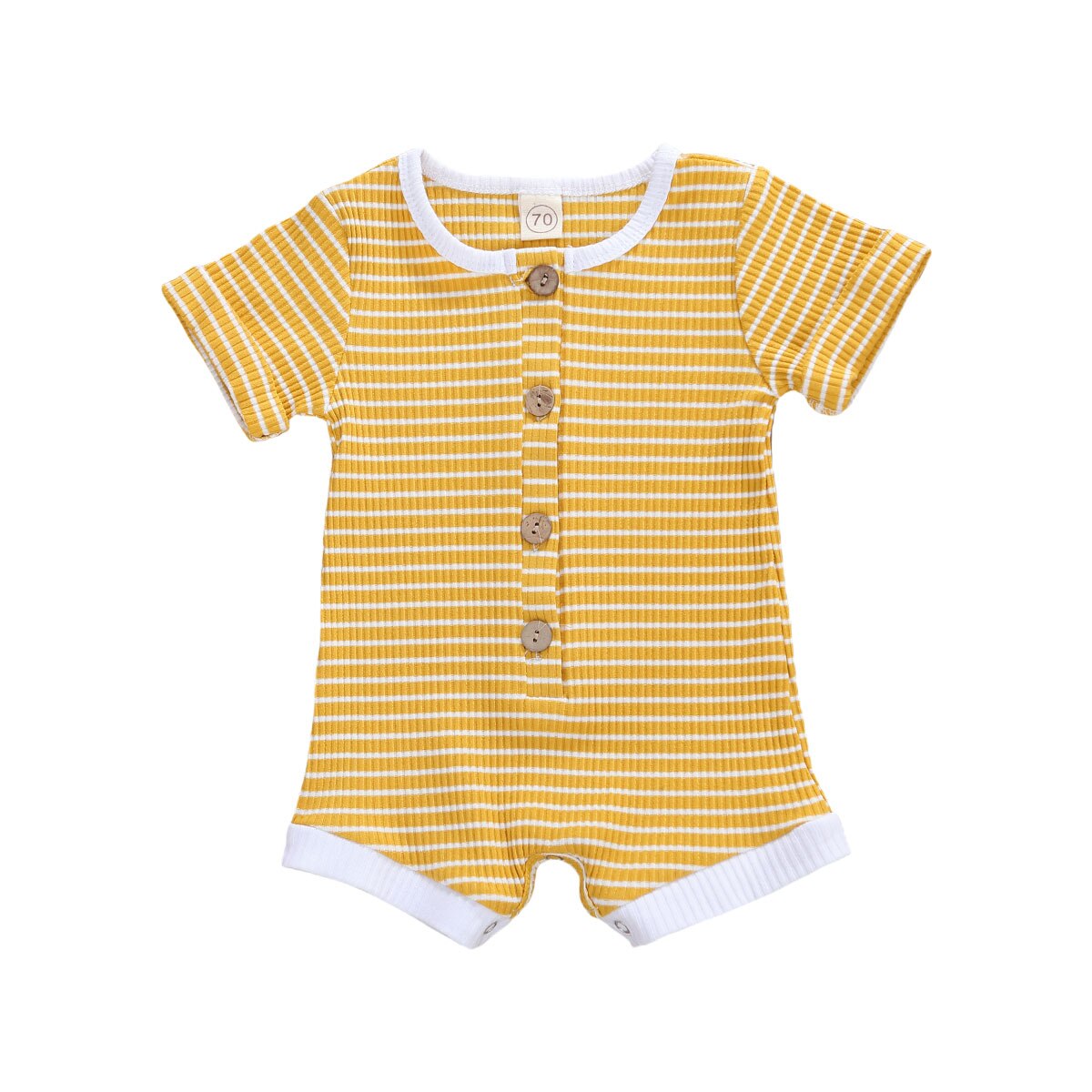 0-18M infantile bébé filles garçons barboteuse rayé imprimé manches courtes simple boutonnage combinaisons 5 couleurs: A / 18M